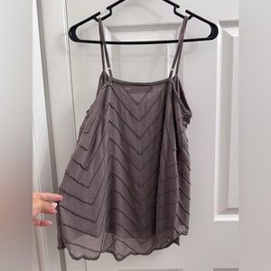 BKE Purple Beaded Chevron Tank Top